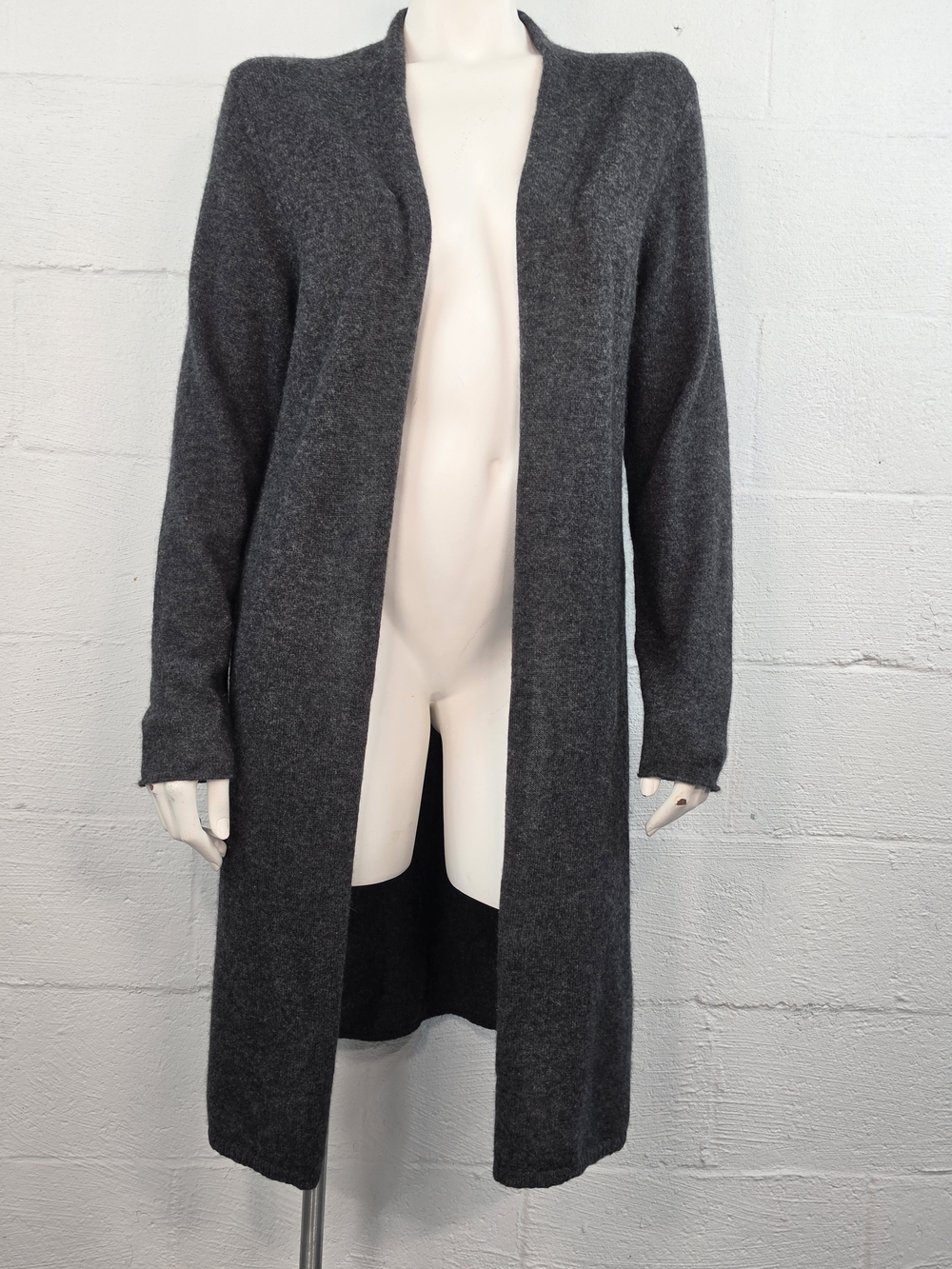 Lusso Women's Open-Front Longline Cashmere Sweater